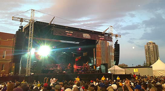 Nas and Damian Marley under a full moon at Rock the Bells Calgary